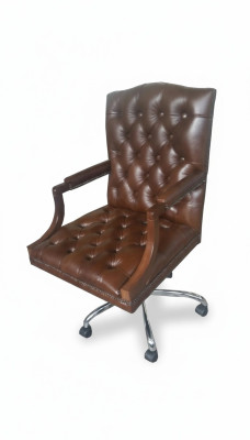 Silla de oficina Chesterfield, silla giratoria de oficina, sillón de oficina, sillón de cuero KING, sillón giratorio nuevo