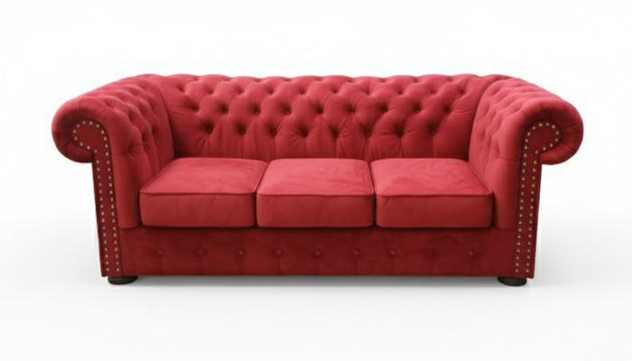 Sofá Chesterfield Sofá Tapizado Textil Tela 3 piezas Conjunto Sofás Diseñador Sofás