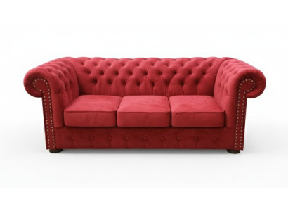 Sofá Chesterfield Sofá Tapizado Textil Tela 3 piezas Conjunto Sofás Diseñador Sofás