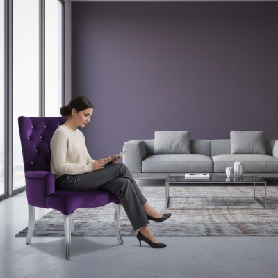 Sillón de diseñador de terciopelo Sofá Lounge Club con piedras de cristal Silla Sillas Nuevas