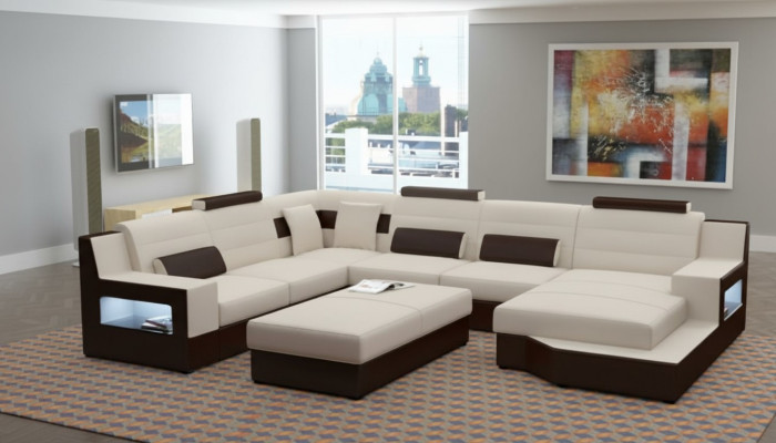 Conjunto de salón en esquina Sofá Sofá Cama Juego de tapicería Sofá de cuero Sofá cama