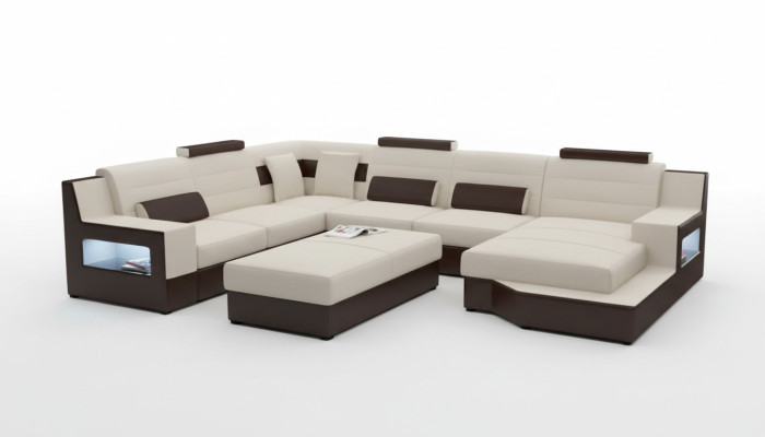 Conjunto de salón en esquina Sofá Sofá Cama Juego de tapicería Sofá de cuero Sofá cama