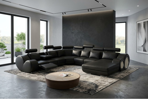 Sofá Diseñador Salón en forma de U Sofá Esquinero Conjunto de Tapizados Sofá de Esquina