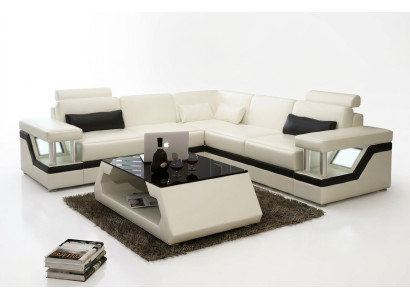 Mueble de salón en forma de esquina, sofá, sofá, sofá rinconero, conjunto de asientos acolchados de cuero.