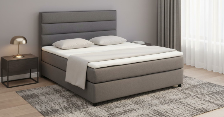 Textil de cama Continental Boxspring. Camas acolchadas de altas cuero dobles.
