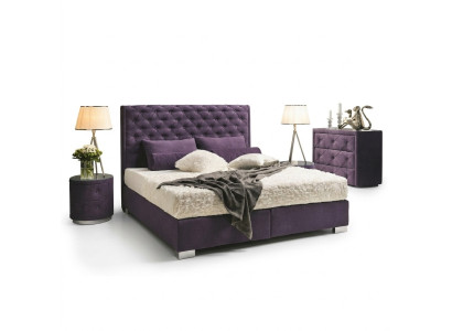 Continental Boxspring Cama Doble de Alta Caja Camas Tapiz Cuero Textil Nuevo