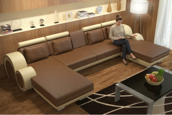 Conjunto de salón Sofá Acolchado Sofá Asiento Rincón Esquina Conjunto de salón BERLÍN