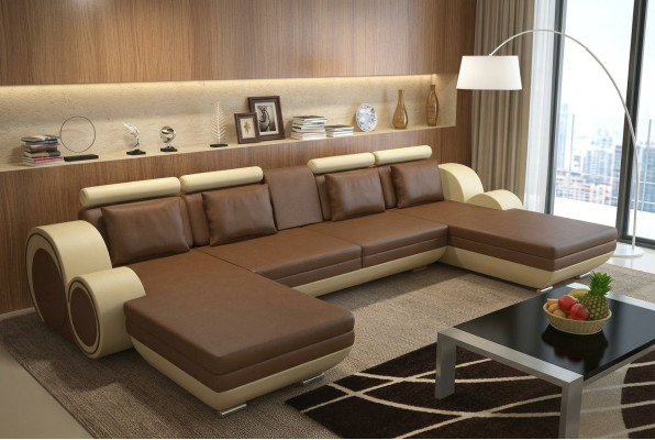 Conjunto de salón Sofá Acolchado Sofá Asiento Rincón Esquina Conjunto de salón BERLÍN