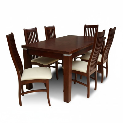 Mesa de comedor + 6 sillas para conjunto de comedor Grupo de comedor Mesa clásica Nueva