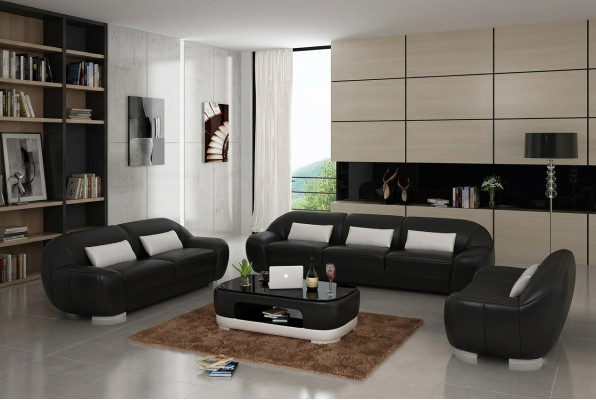 Sofá de cuero Sofá de esquina Sofá en forma de L Sofá de esquina Conjunto moderno de sofá.