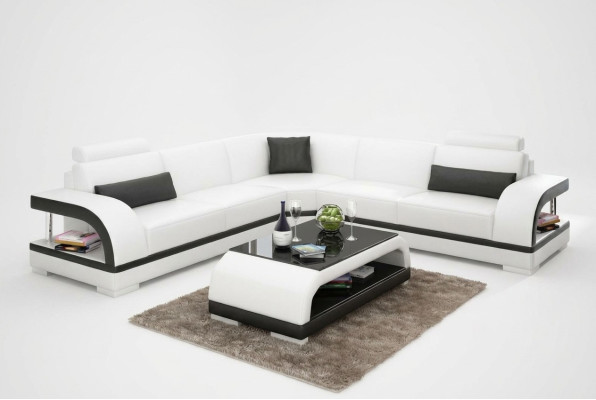 Sofá de cuero Conjunto de sofás Sofá de esquina Diseño moderno Sofá G8011B