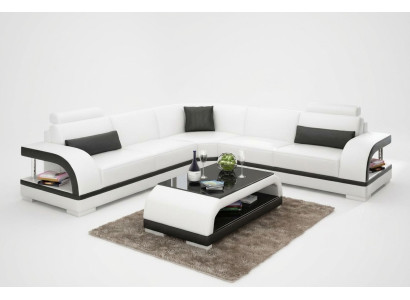 Sofá de cuero Conjunto de sofás Sofá de esquina Diseño moderno Sofá G8011B
