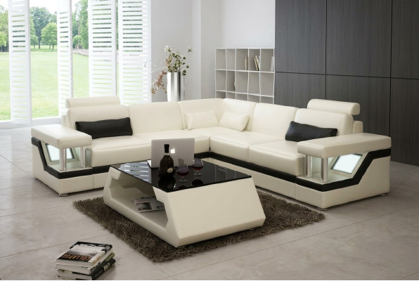 Sofá de esquina conjunto de salón XXL Big Couch juego de tapicería esquinera U Form Sofás