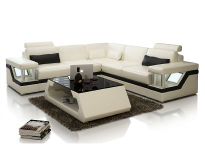 Sofá de esquina conjunto de salón XXL Big Couch juego de tapicería esquinera U Form Sofás