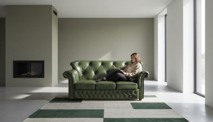 Chesterfield Muebles Sofá XXL Sofás Tapizados Diván Conjunto Cuero Textil Tela Nuevo