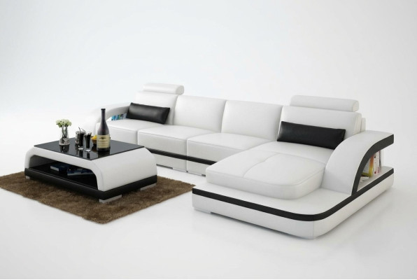 Sofá de cuero Sofá de diseño de esquina de sofá de sofá Wohnlandschaft Eck Garnitur Design Modern Sofa G8011C