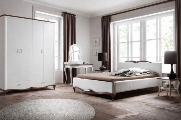 Cama doble cama Chester cama camas tapizado textil clásico madera dormitorio nuevo