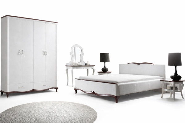 Cama doble cama Chester cama camas tapizado textil clásico madera dormitorio nuevo