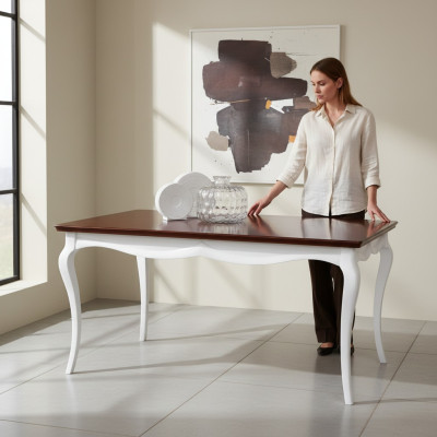 Mesa de comedor de madera maciza hecha a mano - Modelo MI-1
