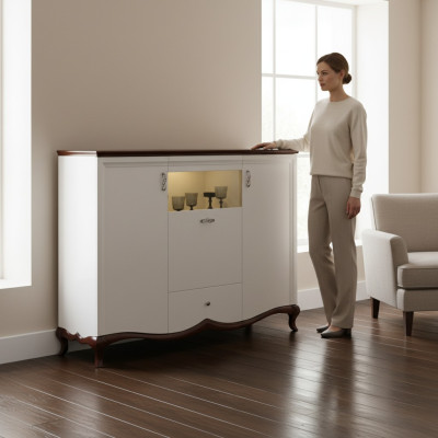XXL Mueble de bar de diseño Vitrina Cómoda Armario Grande Nuevo Gabinete de cajones MIKBD
