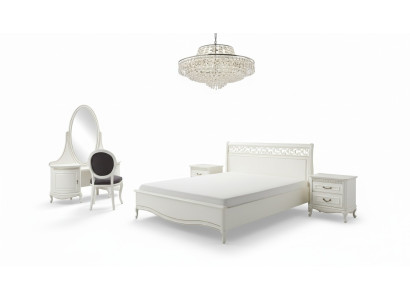 Conjunto de estilo italiano, diseño de cama exclusivo de lujo de 5 piezas cama cama doble.