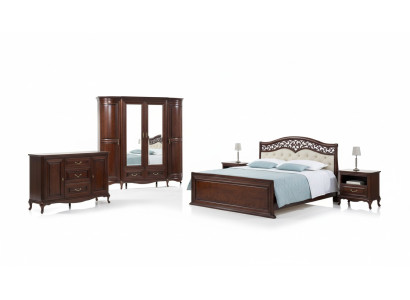 Cama doble clásica de alta calidad de diseñador Chesterfield de cuero completo.