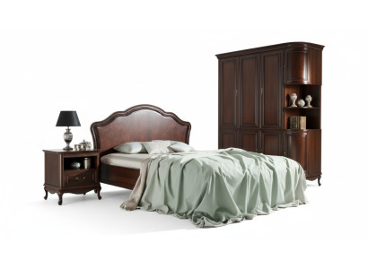 Klassisches Bett Ehebett Doppelbett Lederbett Chippendale Schlafzimmer Verona V