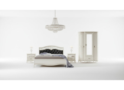 Estilo italiano Dormitorio completo Muebles Cama Mesilla de noche Armario Cómoda 2