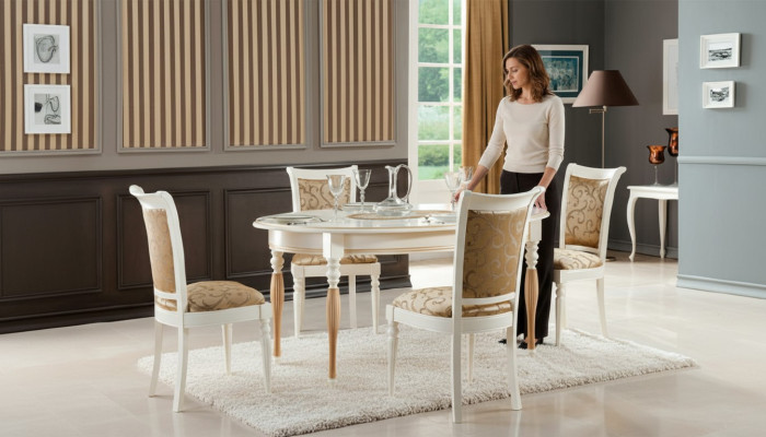 Juego de sillas de comedor conjunto de mesa de madera maciza madera real 4 sillas con mesa nueva.