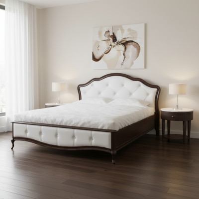 Cama Cama de matrimonio Cama doble Cama king-size Dormitorio Cama clásica de cuero Modelo V-2T