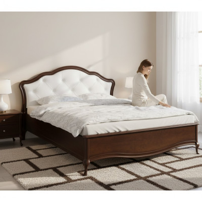 Cama Cama matrimonial Cama doble Chippendale Clásico dormitorio real - Modelo V-T
