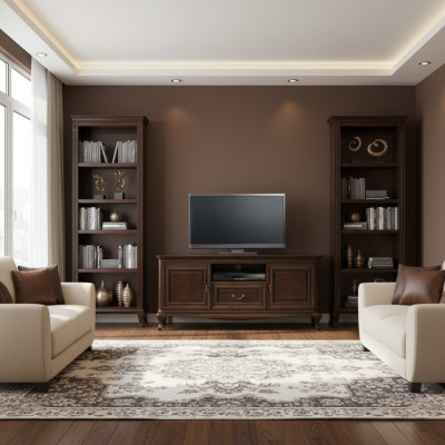 Estiloso soporte de TV: Una solución elegante para un interior moderno.
