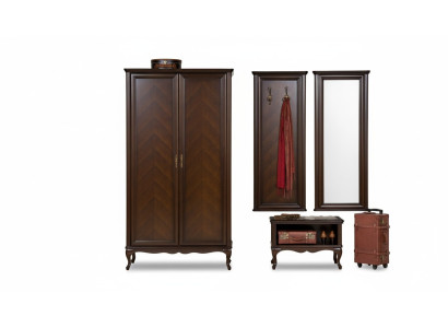 Juego de almacenaje de vestíbulo para entradas de madera auténtica, muebles italianos de vestíbulo.