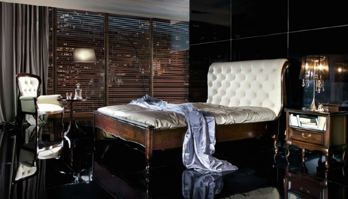 Cama Chesterfield cama doble cuero real camas tapizadas con Swarovski posible.