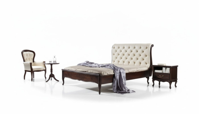 Cama Chesterfield cama doble cuero real camas tapizadas con Swarovski posible.