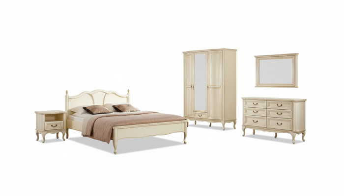 Conjunto de dormitorio cama cómoda armario mesita de noche Muebles italianos nuevos