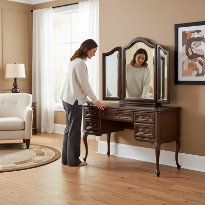 Espejo plegable clásico, mesa de maquillaje, espejo de diseñador de muebles italianos W-Tl.