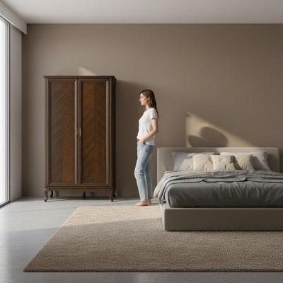 Armario de madera maciza Armario Muebles italianos de madera Estilo antiguo Clásico