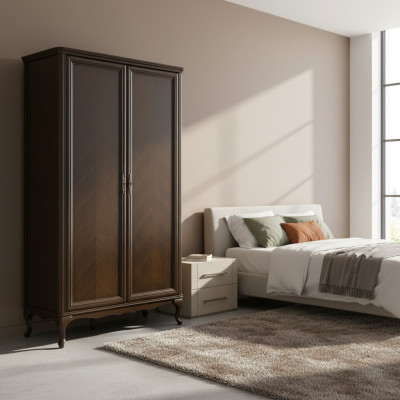 Armario de madera maciza Armario Muebles italianos de madera Estilo antiguo Clásico