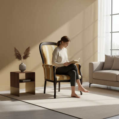 Clásico sillas tapizado textil tela cuero sillón silla real - Modelo W1