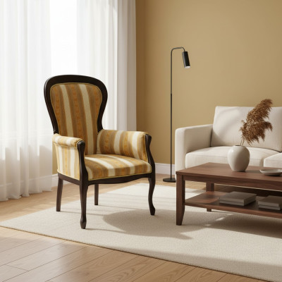Clásico sillas tapizado textil tela cuero sillón silla real - Modelo W1