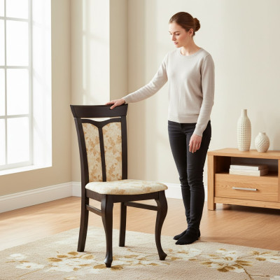Silla clásica Silla de comedor real con respaldo - Modelo W-02