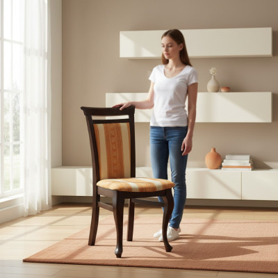 Silla clásica Silla de comedor Silla de comedor Silla con respaldo real de madera - Modelo W-01