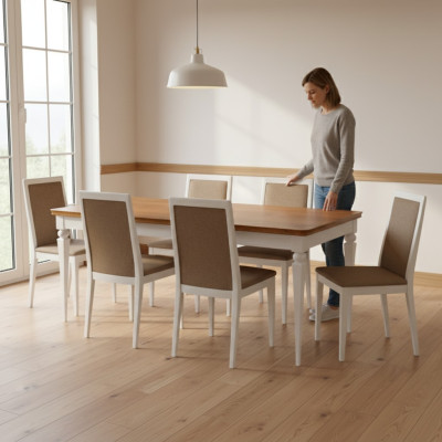 Gran mesa Mesa de comedor Mesa de madera Mesa de conferencia Extensible 220cm Modelo TO-S1