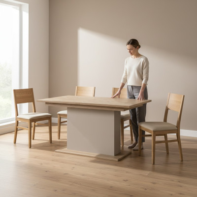 Gran mesa Mesa de comedor Mesa de madera Mesa de conferencia Extensible 200cm Modelo CM-S1