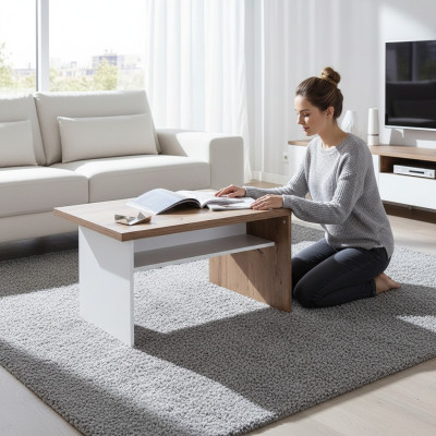 Mesa de centro clásica de madera Mesa auxiliar Mesa de diseño Mesas de sala de estar CM S3