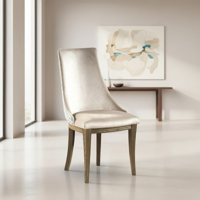 Silla tapizada clásica de diseñador Sillas tapizadas Textil Cuero Tela CM-U1