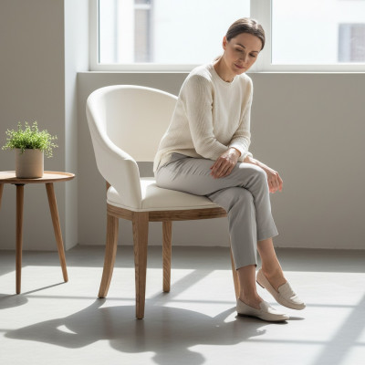 Silla tapizada de diseñador clásico Sillas tapizadas TExtil de cuero tela CM-U2