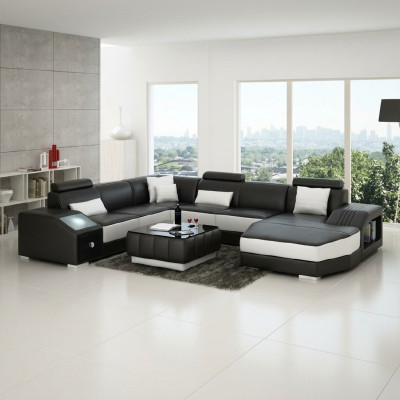 Conjunto de salón sofá de esquina sofá de cuero sofá sofá acolchado asiento esquina juego de muebles nuevo