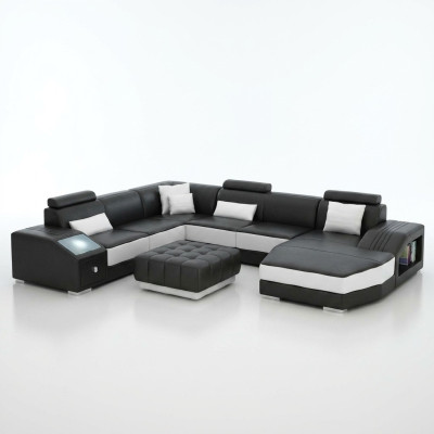 Conjunto de salón sofá de esquina sofá de cuero sofá sofá acolchado asiento esquina juego de muebles nuevo